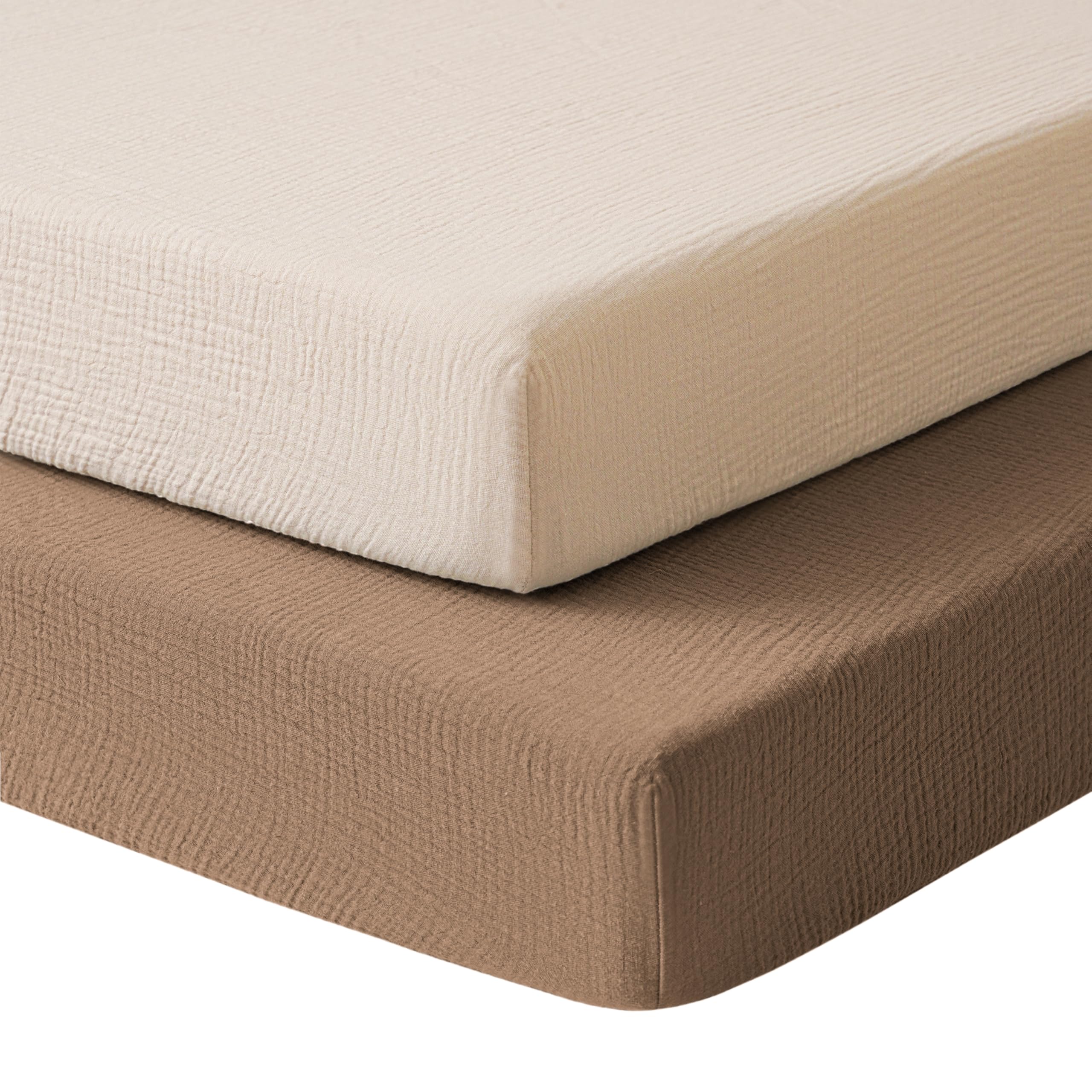 2-Pack Muslin Crib Sheets – Soft and Breathable Cotton for Standard Crib